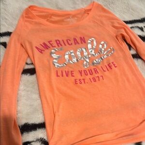 American Eagle Orange Long Sleeve Shirt